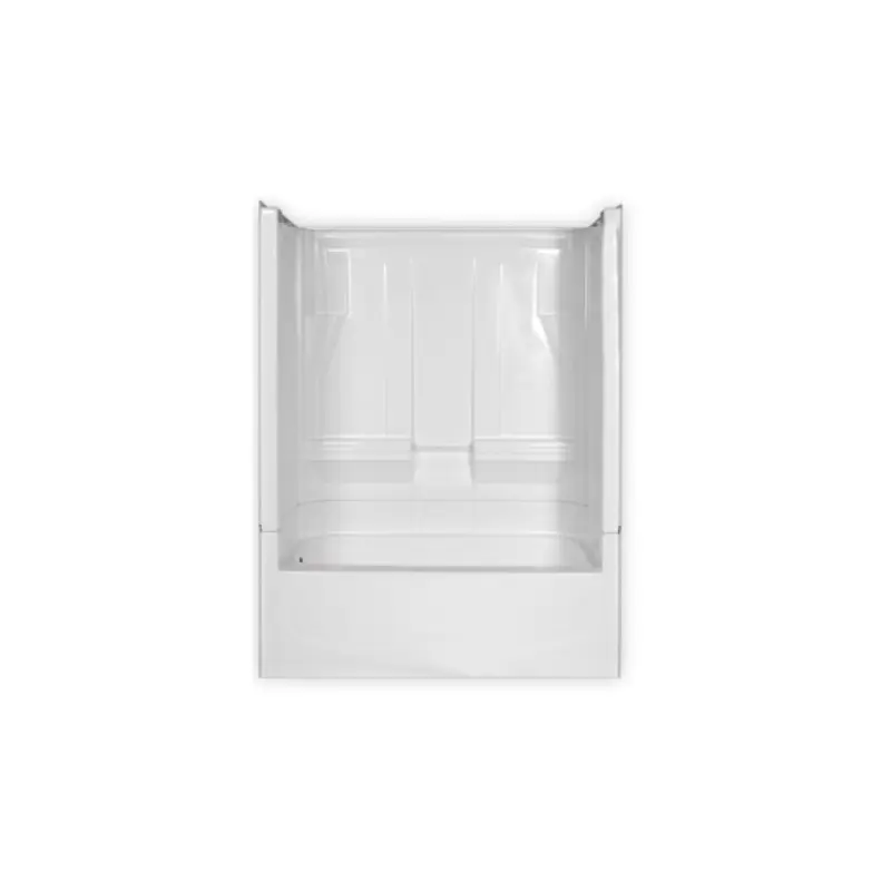 Clarion Bathware 4T10RT 60 x 33 AcrylX Four-Piece Alcove Right-Hand Drain Whirlpool Tub Shower in Biscuit