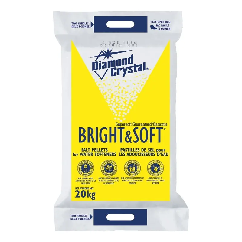 Diamond Crystal 100012414 Water Softener Salt, 20 kg Bag, Solid, Slight Halogen