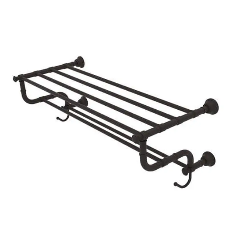 Allied Brass Carolina Collection 30-in Towel Shelf with Double Towel Bar in Oil Rubbed Bronze