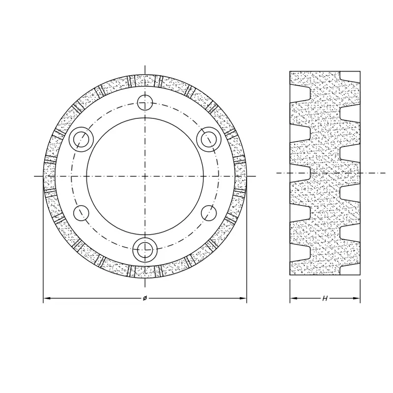 SUPER DUTY STUBBING WHEEL[(H30 - 85) (3 Hole 50 Flange)]