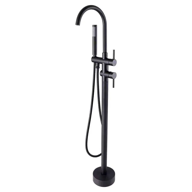 2-Handle Floor-Mount Roman Tub Faucet with Hand Shower in Matte Black10.75 / box