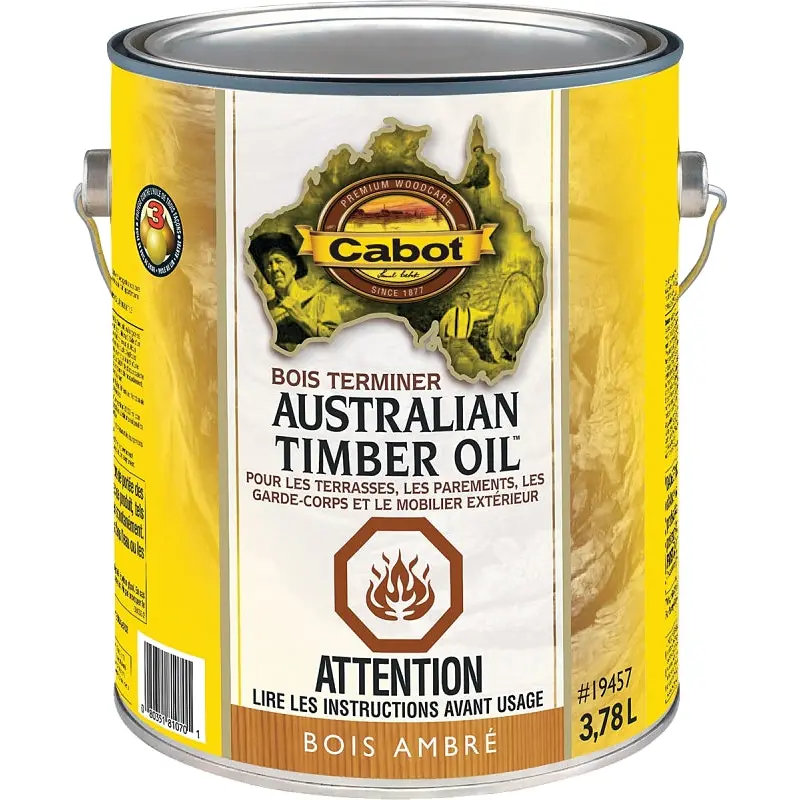 Cabot 19400 19457C Australian Timber Oil, Amberwood, Liquid, 3.7 L