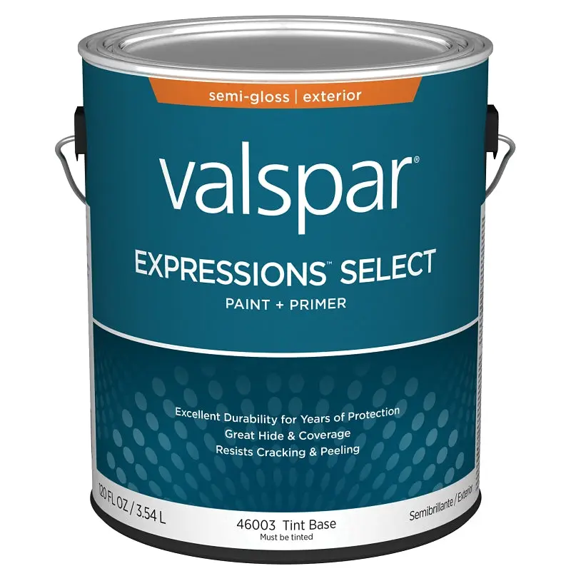 Valspar Expressions Select 4600 028.0046003.007 Latex Paint, Acrylic Base, Semi-Gloss Sheen, Tint Base, 1 gal