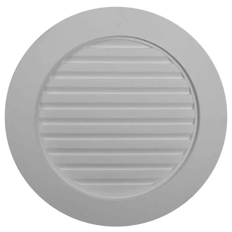 27 in. x 27 in. Round Primed Polyurethane Paintable Gable Louver Vent4.19 / each