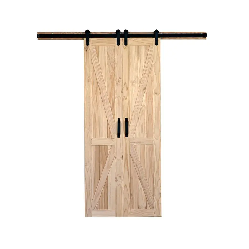 36 in. x 84 in. Board and Batten Stain Ready Solid Wood Split Barn Door with Hardware Kit40 / each