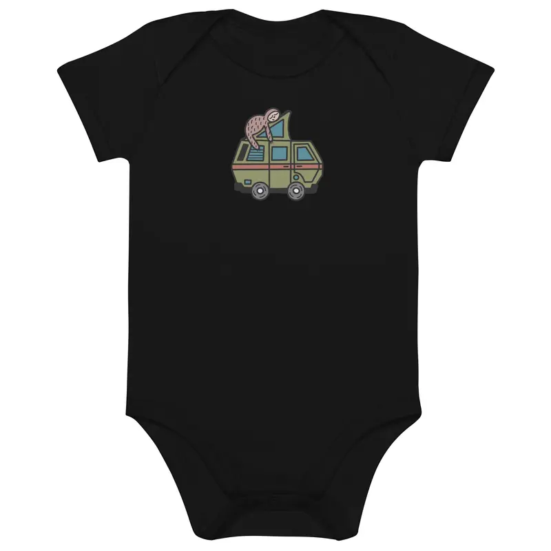 Stewie Sloth One-Piece Baby BodysuitBlack / 3-6m