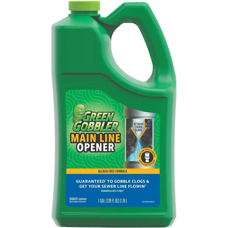 Green Gobbler G0670 Drain Cleaner, Liquid, Colorless, Odorless, 128 oz Bottle
