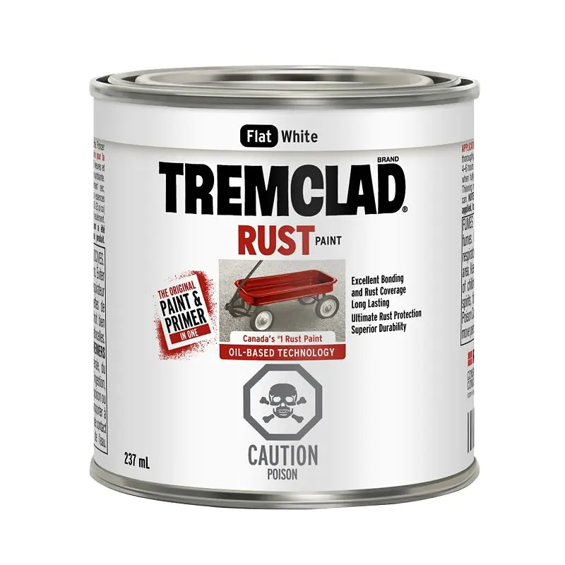 Tremclad 27061X125 Rust Preventative Paint, Oil, Flat, White, 237 mL, Can