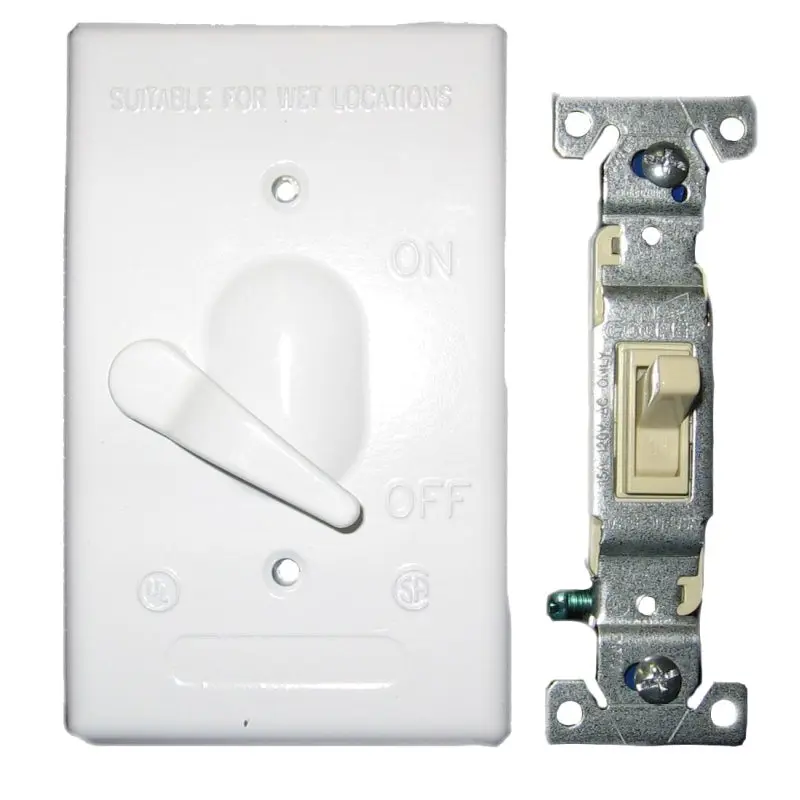 BWF 611W-1 Toggle Switch Cover, 4-9/16 in L, 2-13/16 in W, Metal, White, Powder-Coated