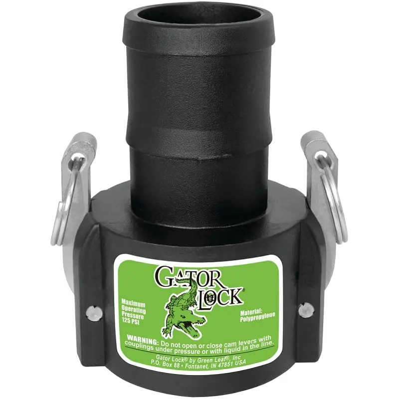 Green Leaf 150C/GLP150CNL Cam Lever Coupling, 1-1/2 in, Female x Hose Barb, Glass Filled Polypropylene