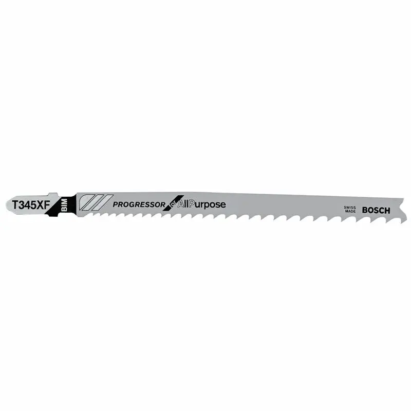 Bosch | T345XF 5 Pieces 5-1/4" 5-10P TPI Progressor for Wood With Nails T-Shank Jig Saw Blades