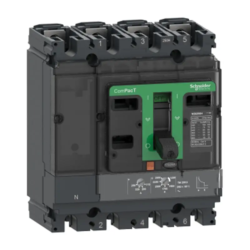 Circuit breaker compact NSX250B | 250A - 25kA at 415VAC - 4 poles 3D