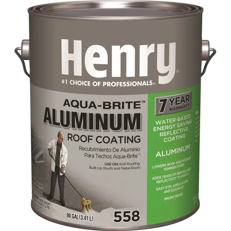 Henry HE558107 Roof Coating, Silver, 3.41 L Pail, Liquid