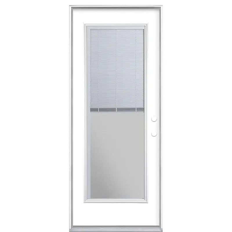32 in. x 80 in. Full Lite Mini Blind Left Hand Inswing Painted Steel Prehung Front Exterior Door No BrickmoldGolden Haystack / 32 x 80 / Right-Hand/Inswing