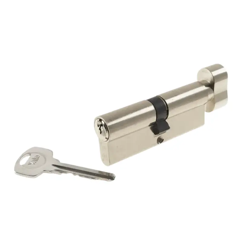Yale Double Euro Profile Cylinder Key Knob 70mm Satin Nickel