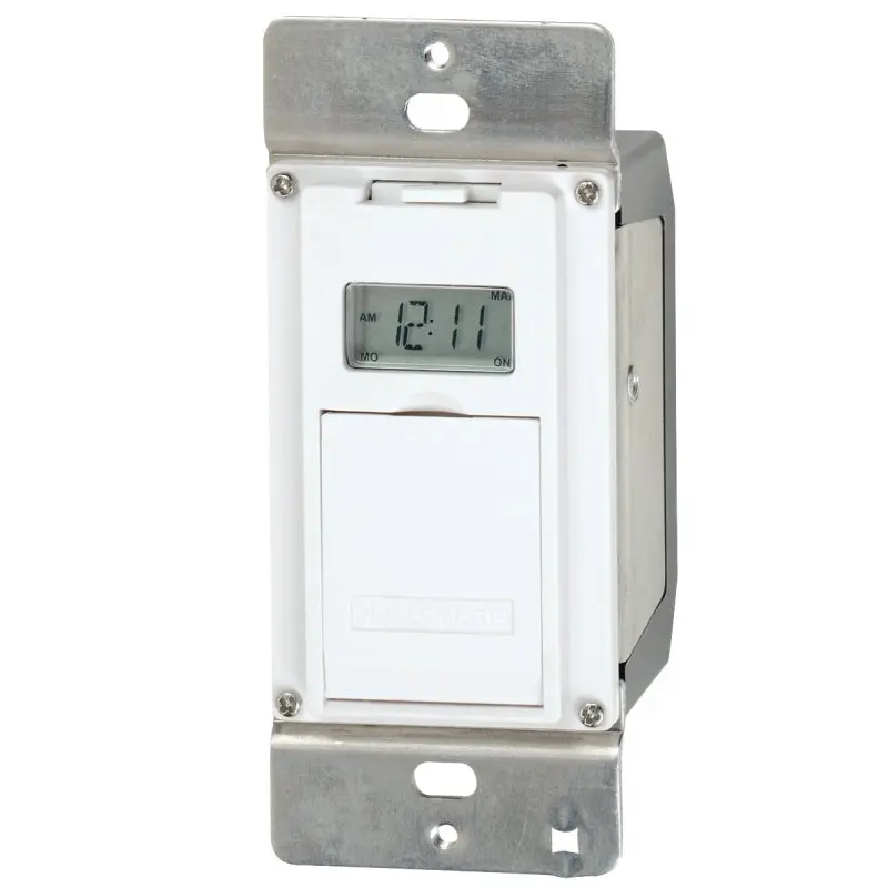Intermatic EI500 EI500WC Electronic In Wall Timer, 15 A, 1 min Cycles, LCD Display, Wall Mounting