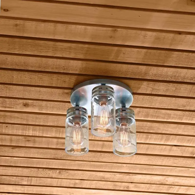 allen   roth Vallymede 12-in Brushed Nickel Farmhouse Incandescent Flush Mount LightBrushed Nickel