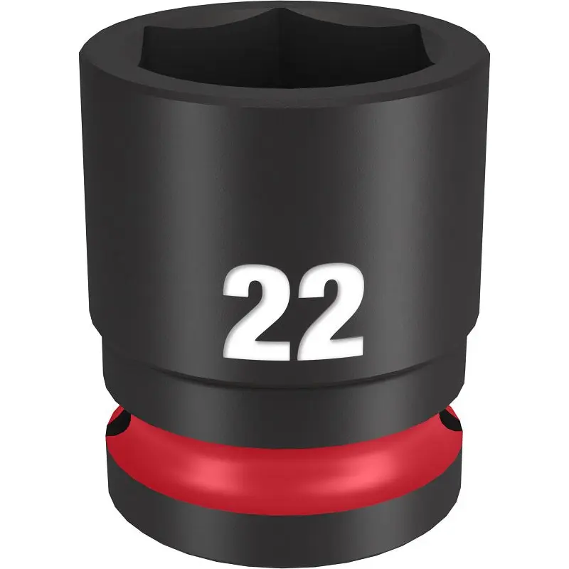 Milwaukee SHOCKWAVE Impact Duty Series 49-66-6254 Shallow Impact Socket, 22 mm Socket, 1/2 in Drive, Square Drive