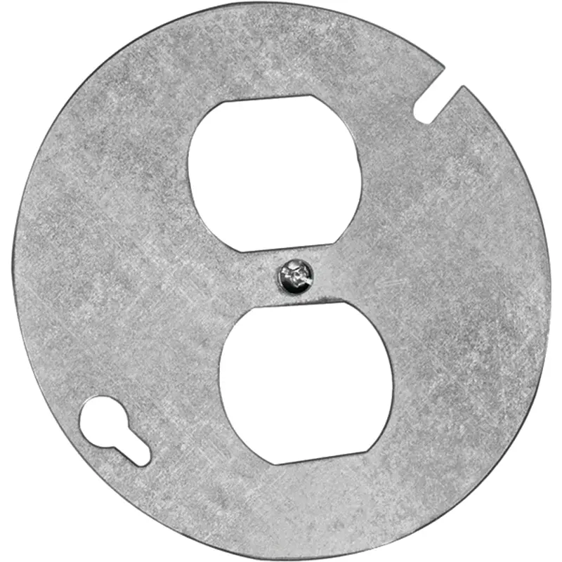Hubbell 54C65BAR Box Cover, 4 in L, 4 in W, Round, Metal