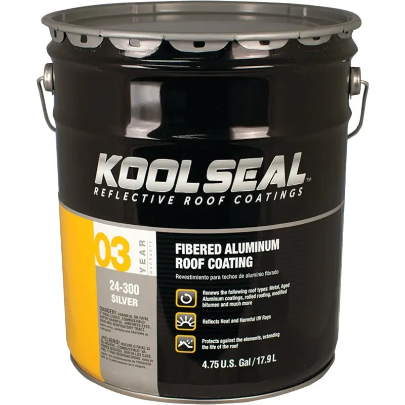 Kool Seal KS0024300-20 Roof Coating, Silver, 5 gal, Pail, Liquid
