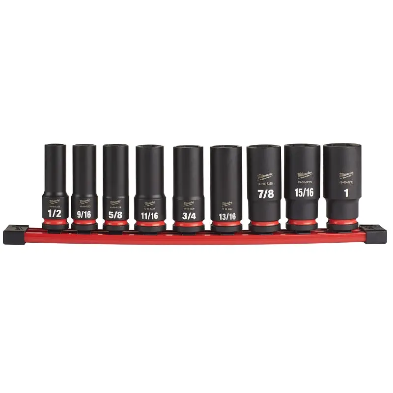 Milwaukee SHOCKWAVE Impact Duty Series 49-66-7022 Socket Set, Steel, Specifications: 1/2 in Drive