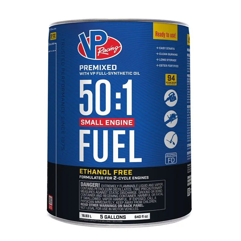 VP Fuel 6232 50:1 Pre-Mixed Small Engine Fuel, Aromatic Hydrocarbon, Blue, 5 gal Pail