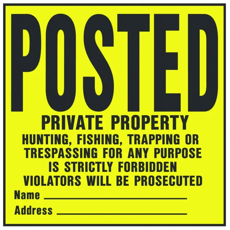 Hy-Ko YP-1 Novelty Legal Sign, Square, Black Legend, Yellow Background, Plastic, 11 in W x 11 in H Dimensions