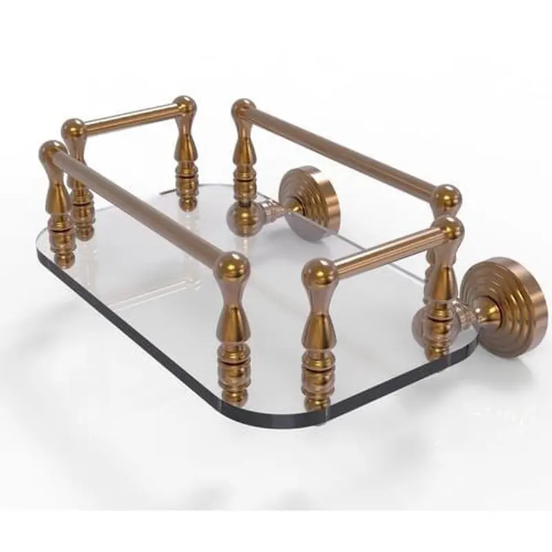 Allied Brass Waverly Place Collection Wall Mounted Glass Guest Towel Tray in Brushed BronzeAntique Bronze