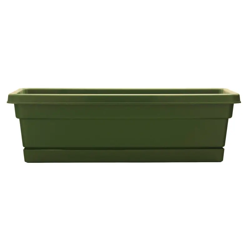 Southern Patio WB3012OG Window Box Planter, 7.22 in H, 8 in W, 29-3/4 in D, Dynamic Design, Polyresin, Olive Green
