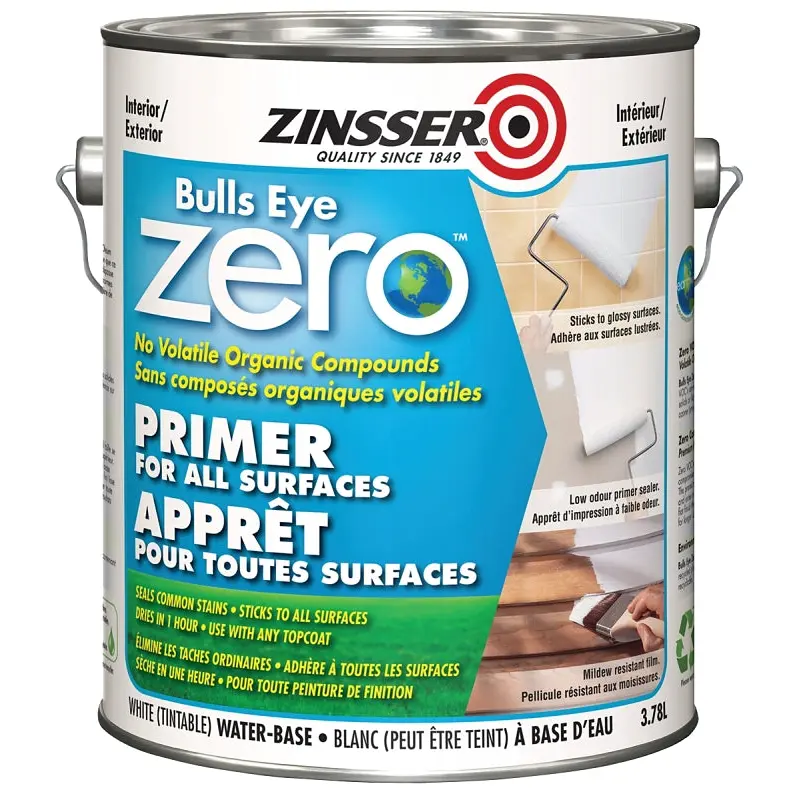 Zinsser Bulls Eye 254282 Primer, Liquid, White, 3.78 L, Can