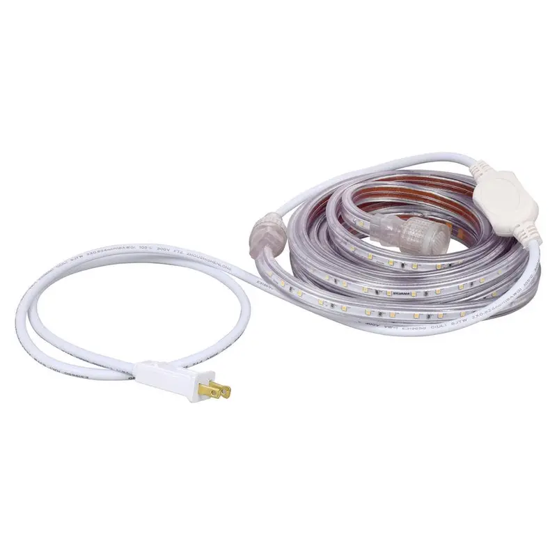 16.4 ft. 30-Watt Plug-In Outdoor Flex LED Landscape Lighting Set Deck Rail Light Bright White 4000K, White1.443 / each