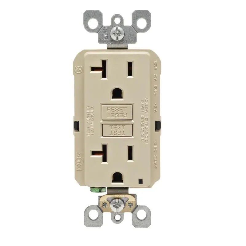 20 Amp Self-Test SmartlockPro Slim Duplex GFCI Outlet, IvoryWhite / .3 / 1