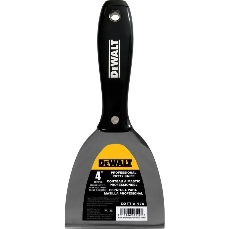 4 in. Stainless Steel Putty Knife with Black Nylon Handle4 / .26