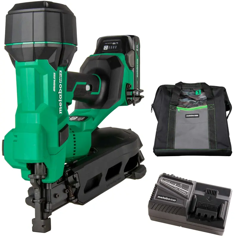 metabo HPT 18V MultiVolt Brushless 1-3/4" Coil Roofing Nailer Kit