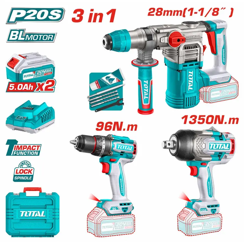 TOTAL TOSLI250281 Li-ion 3 Pcs Kit