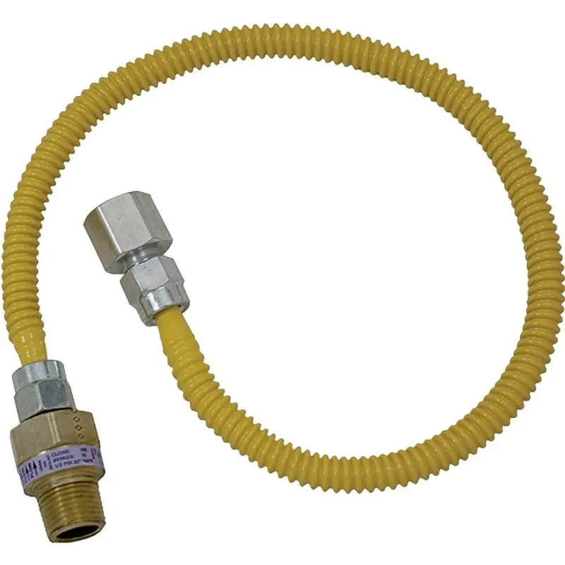BrassCraft ProCoat Series CSSL54-12 Gas Connector, 1/2 x 1/2 in, Stainless Steel, 12 in L