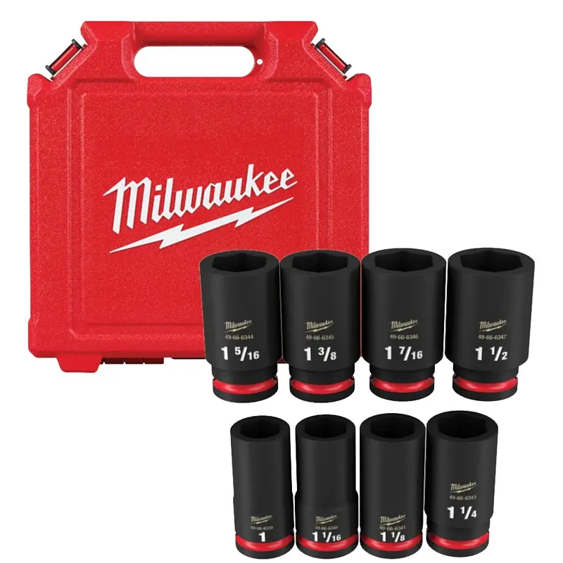 Milwaukee SHOCKWAVE Impact Duty Series 49-66-7018 Socket Set, Steel, Specifications: 3/4 in Drive