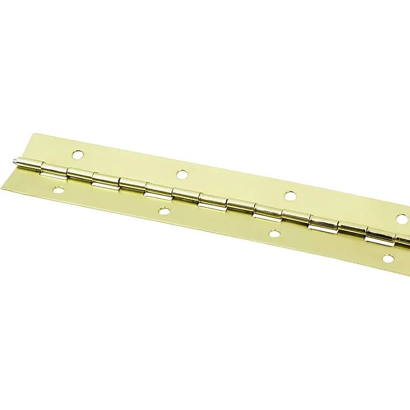 ProSource Continuous Hinge, 180 deg, Steel, Bright Brass, 1.5 in x 72 in