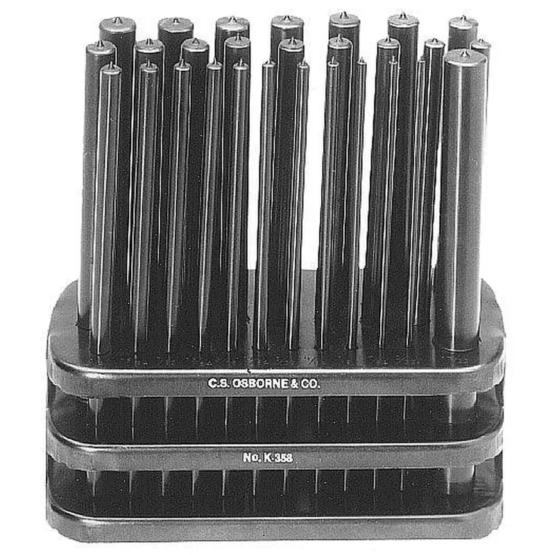 Hardened Transfer Punch 28 Piece Set - Inches