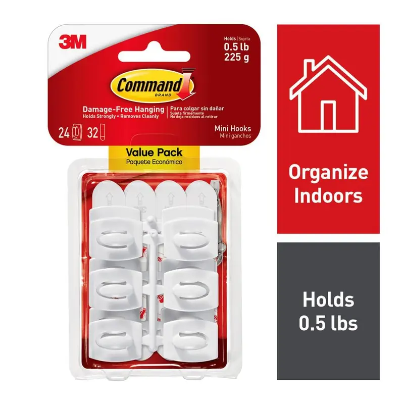 1/2 lbs. Mini White Hooks with Strips Value Pack