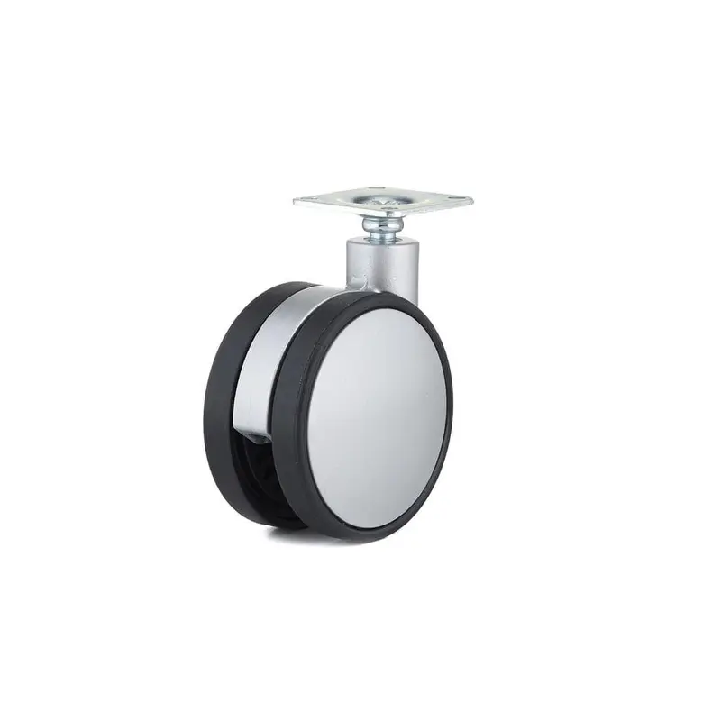 2-15/16 in. black and Silver Swivel Without Brake Plate Caster, 176 lb. Load Rating