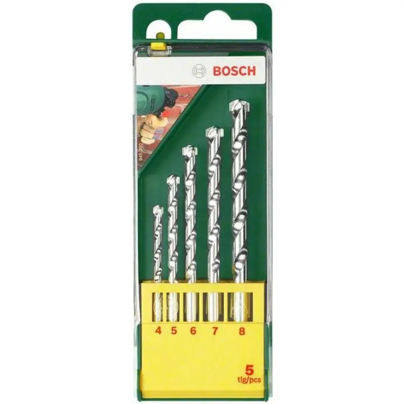 CYL-1 Masonry Drill Bit Set 4/5/6/7/8mm 5pcs
