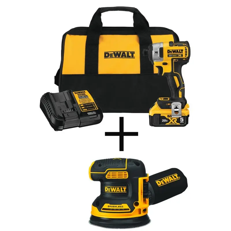 20-Volt MAX Lithium-Ion Cordless 1/4 in. Impact Driver with 20-Volt Brushless 5 in. Random Orbital Sander (Tool-Only)4.45 / bundle