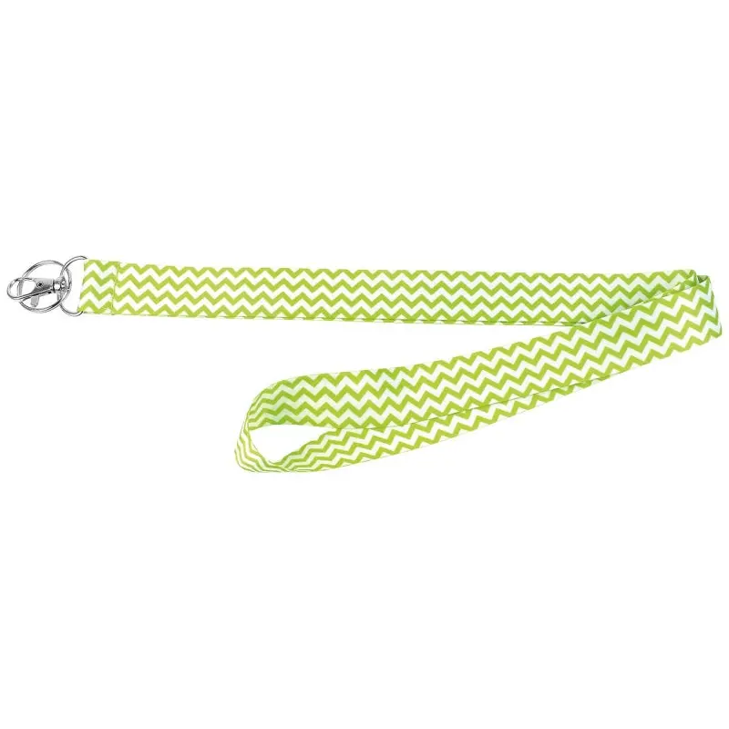 Hy-Ko LAN-116 Lanyard, 1 in W, Nylon, Green, Clip End