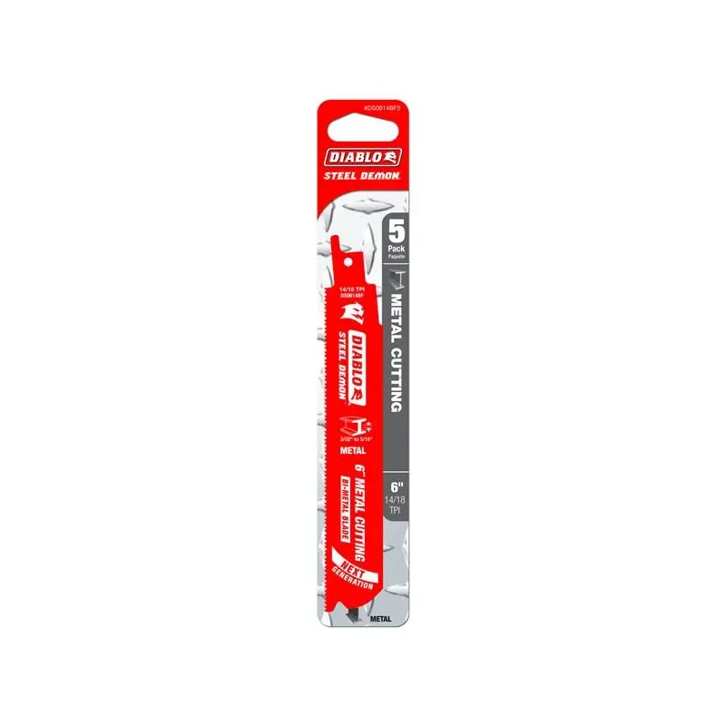 Diablo DS0614BF5 6 Diablo Bi-Metal Recip Blade for Metal (3/32 to 5/16 ) (5 pk)