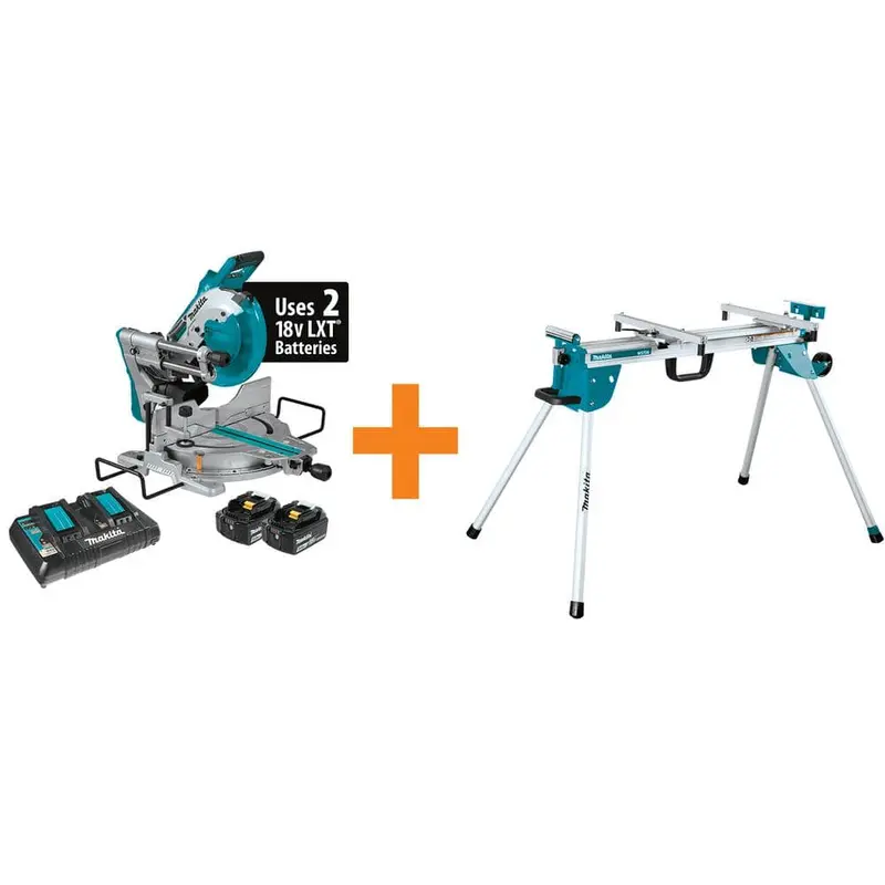 18-Volt Lithium-Ion Brushless Cordless 10 in. Dual-Bevel Sliding Compound Miter Saw and Compact Folding Miter Saw Stand80.483 / each