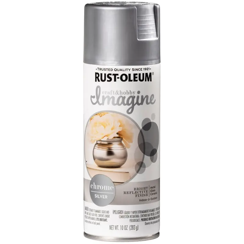 Rust-Oleum Imagine 353335 Craft Spray Paint, Chrome, Silver, 10 oz, Can