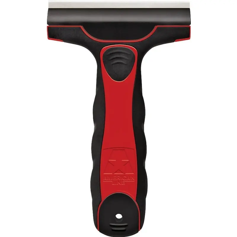 American LINE 65-0002-0000 Glass and Tile Scraper, 0.562 in W Blade, Two-Facet Blade, Carbon Steel Blade, Plastic Handle