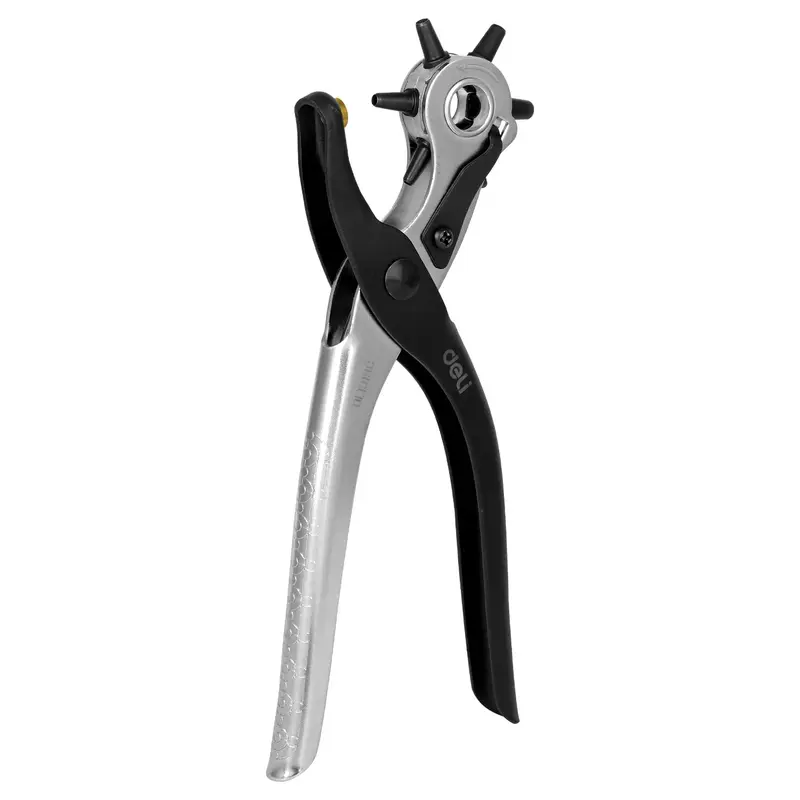 Deli 9" Punch Pliers with 6 Adjustable Hole Sizes | DL1919C 