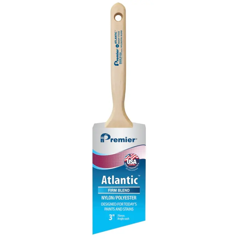 Premier Atlantic 17333 Paint Brush, 3 in W, Nylon/Polyester Bristle